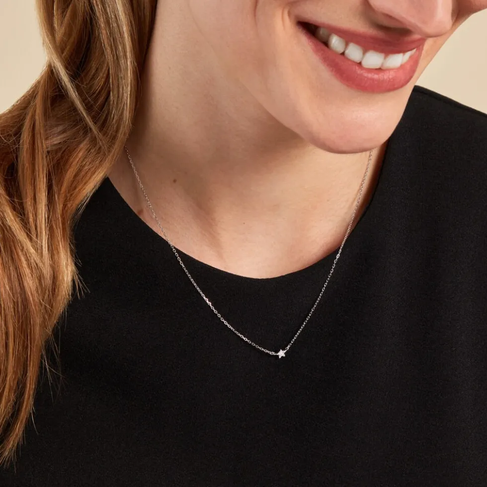 Collier Saya Argent Blanc Oxyde De Zirconium
