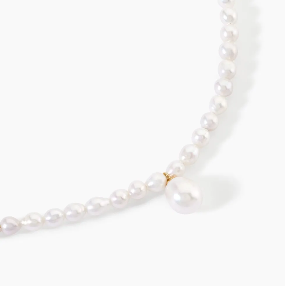 Collier Stella-rose Or Jaune Perle De Culture