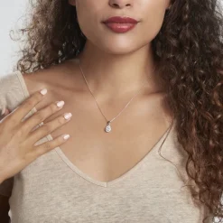 Collier Sylla Argent Blanc Oxyde De Zirconium