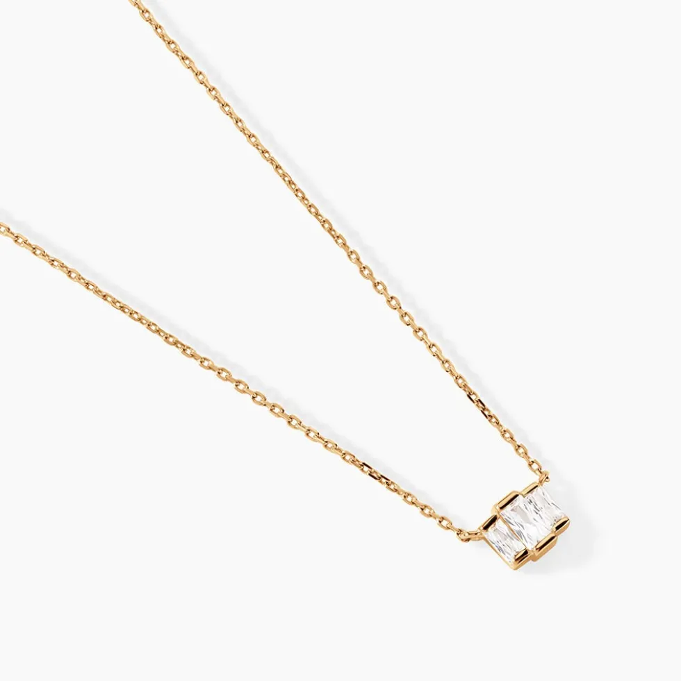 Collier Valentyne Plaque Or Jaune Oxyde De Zirconium