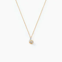 Collier Vrille Accompagnee Or Jaune Diamant
