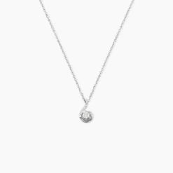 Collier Vrille Accompagnee Or Blanc Diamant