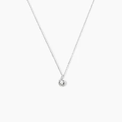 Collier Vrille Accompagnee Or Blanc Diamant