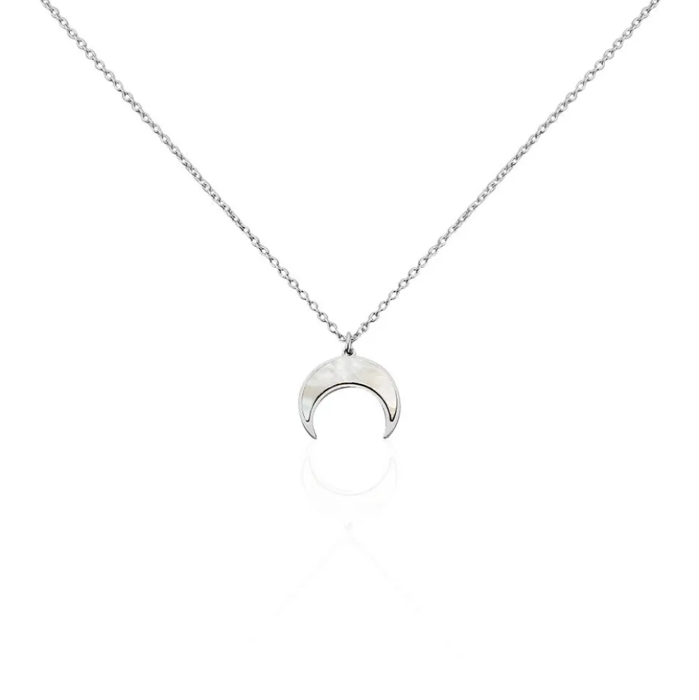 Collier Zea Argent Blanc Nacre