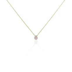 Collier Zihna Plaqué Or Jaune Pierre De Synthèse Oxyde