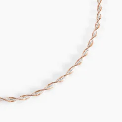 Collier Abie Torsade Argent Bicolore