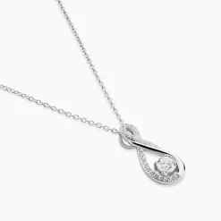 Collier Absa Argent Blanc Oxyde De Zirconium
