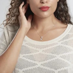 Collier Absa Argent Blanc Oxyde De Zirconium