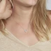 Collier Aggie Argent Blanc Oxyde De Zirconium