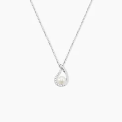 Collier Akiko Argent Blanc Perle De Culture Et Oxyde De Zirconium