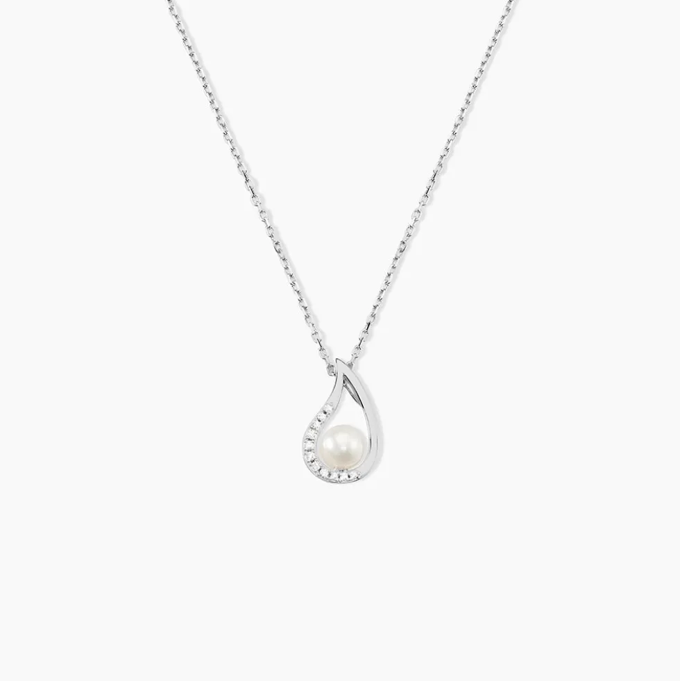 Collier Akiko Argent Blanc Perle De Culture Et Oxyde De Zirconium