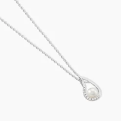 Collier Akiko Argent Blanc Perle De Culture Et Oxyde De Zirconium