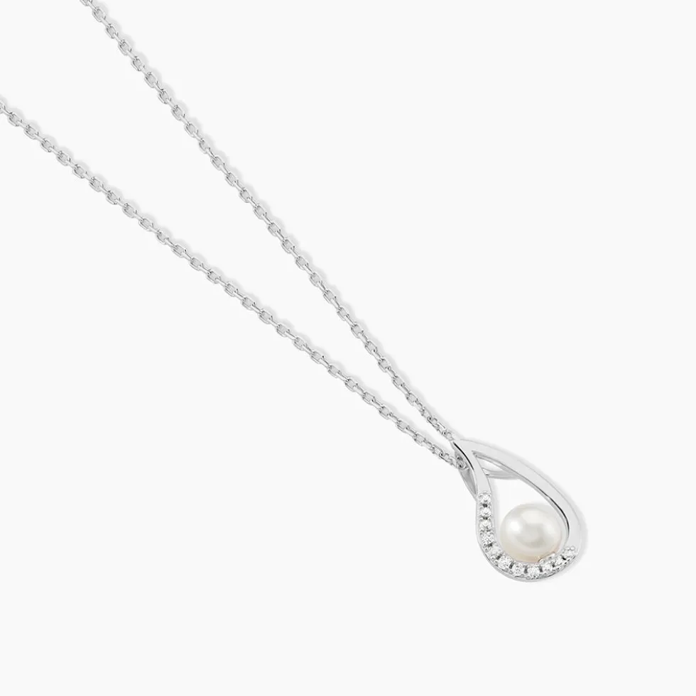 Collier Akiko Argent Blanc Perle De Culture Et Oxyde De Zirconium