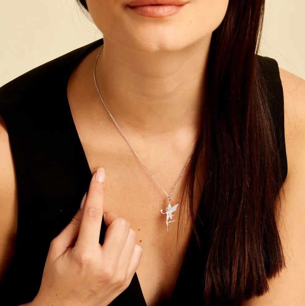 Collier Alberte Argent Blanc Oxyde De Zirconium