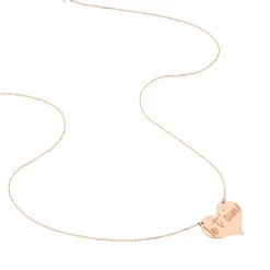 Collier Albizia Coeur Message Or Rose