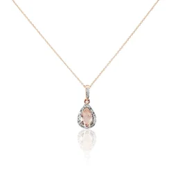 Collier Alice Or Rose Morganite Et Oxyde De Zirconium