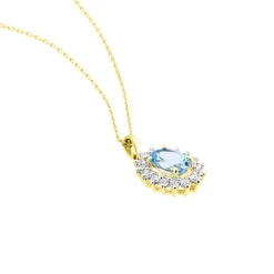 Collier Allande Or Jaune Topaze Et Oxyde De Zirconium