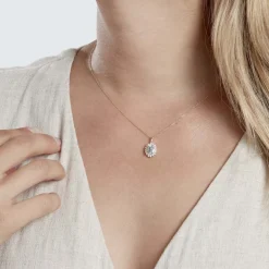 Collier Allande Or Jaune Topaze Et Oxyde De Zirconium