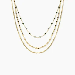 Collier Amala Acier Jaune Verre