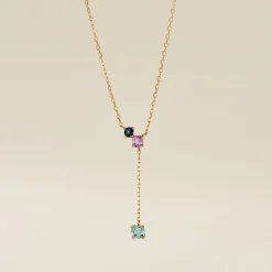 Collier Amaranta Or Jaune Topaze Améthyste