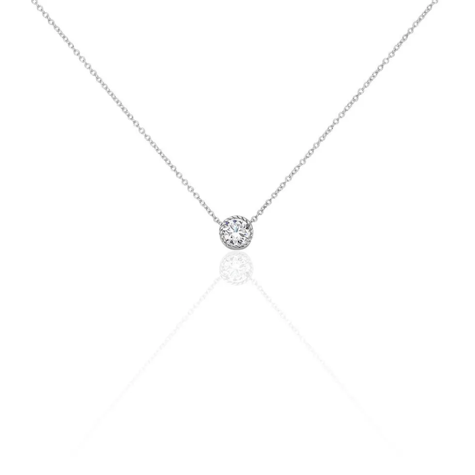 Collier Anaita Argent Blanc Oxyde De Zirconium