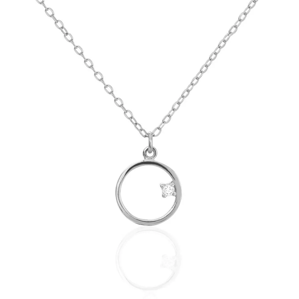Collier Anas Argent Blanc Oxyde De Zirconium