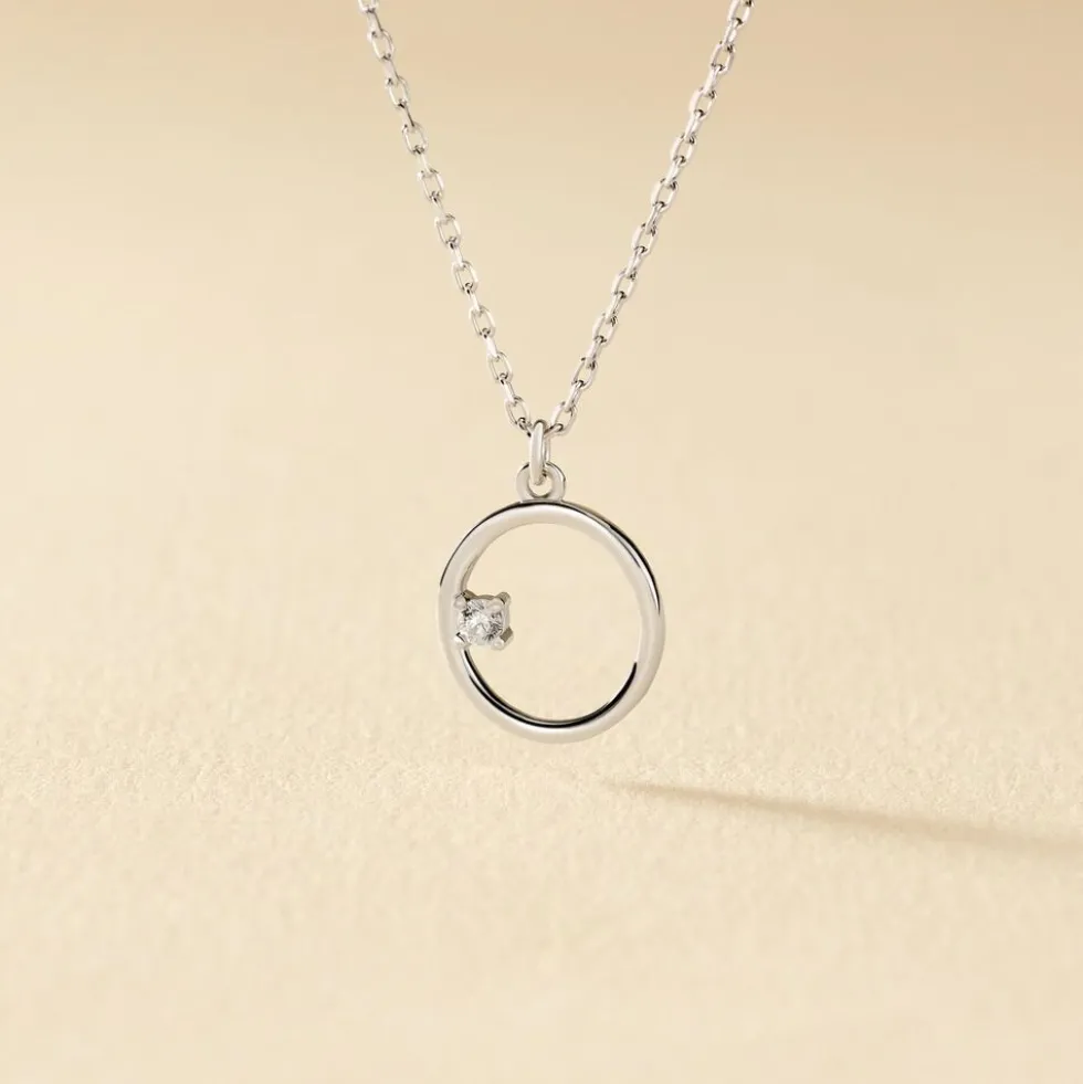 Collier Anas Argent Blanc Oxyde De Zirconium
