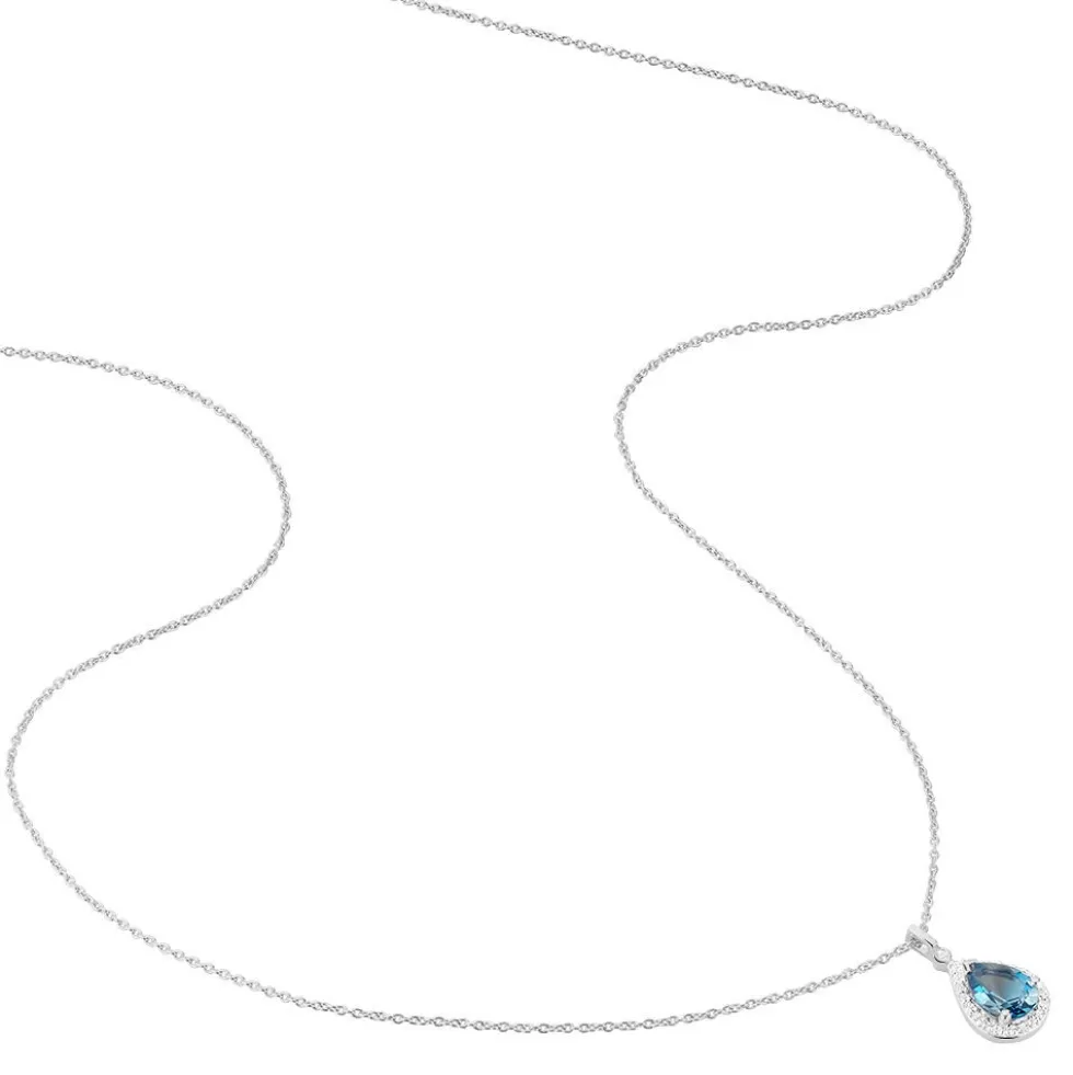 Collier Anatolie Or Blanc Topaze Et Oxyde De Zirconium