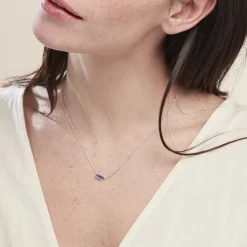 Collier Andy Argent Blanc Oxyde De Zirconium
