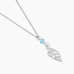 Collier Angelika Argent Blanc Pierre De Synthese