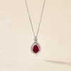 Collier Angelika Or Blanc Rubis Et Diamant