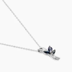 Collier Angie Or Blanc Saphir Diamant