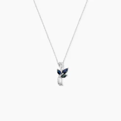 Collier Angie Or Blanc Saphir Diamant