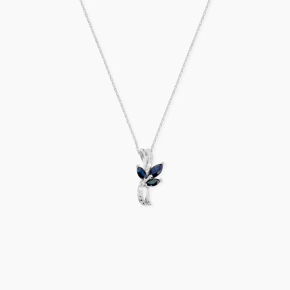 Collier Angie Or Blanc Saphir Diamant
