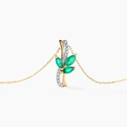 Collier Angie Or Jaune Emeraude Diamant