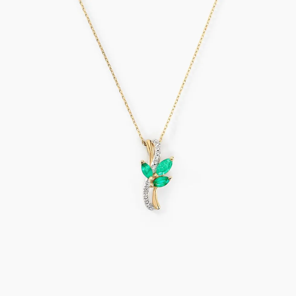 Collier Angie Or Jaune Emeraude Diamant