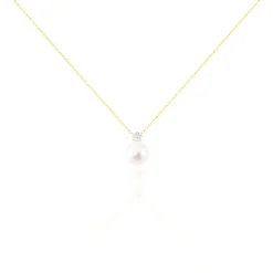 Collier Anju Or Jaune Perle De Culture Et Diamant