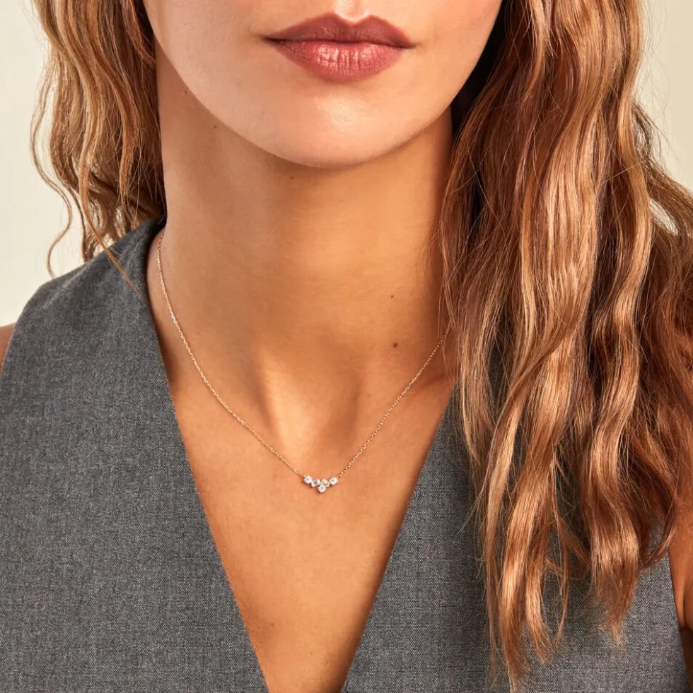 Collier Antigonus Or Jaune Diamant Synthétique