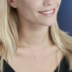 Collier Aphrodite Or Blanc Diamant Synthetique