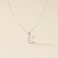 Collier Aphrodite Or Blanc Diamant Synthetique