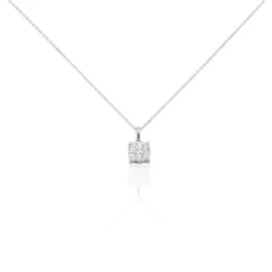 Collier Aphrodite Or Blanc Diamant Synthetique