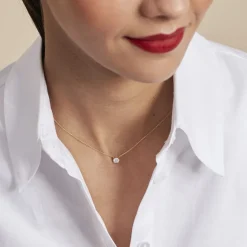 Collier Aphrodite Or Jaune Diamant Synthetique