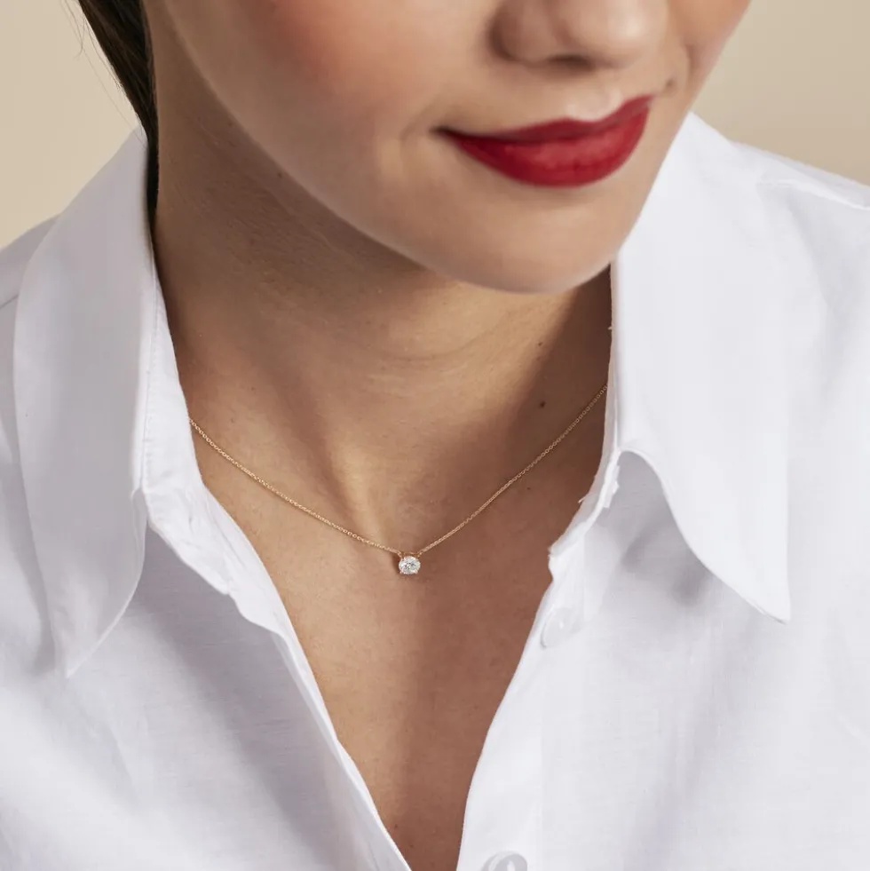 Collier Aphrodite Or Jaune Diamant Synthetique