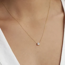 Collier Aphrodite Or Jaune Diamant Synthetique