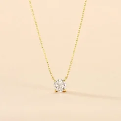 Collier Aphrodite Or Jaune Diamant Synthetique