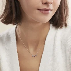 Collier Argent Blanc Augusts Oxydes De Zirconium