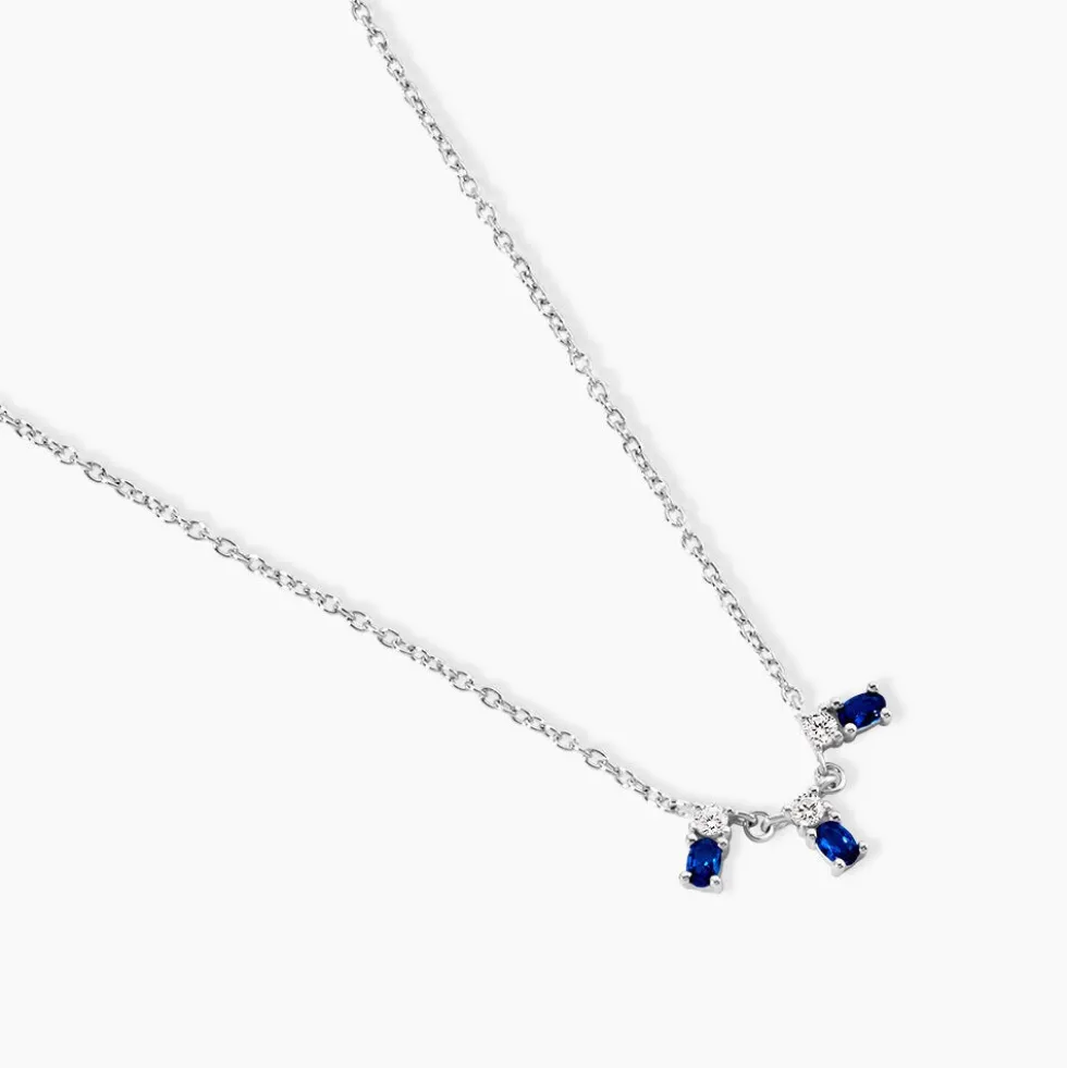 Collier Argent Blanc Augusts Oxydes De Zirconium