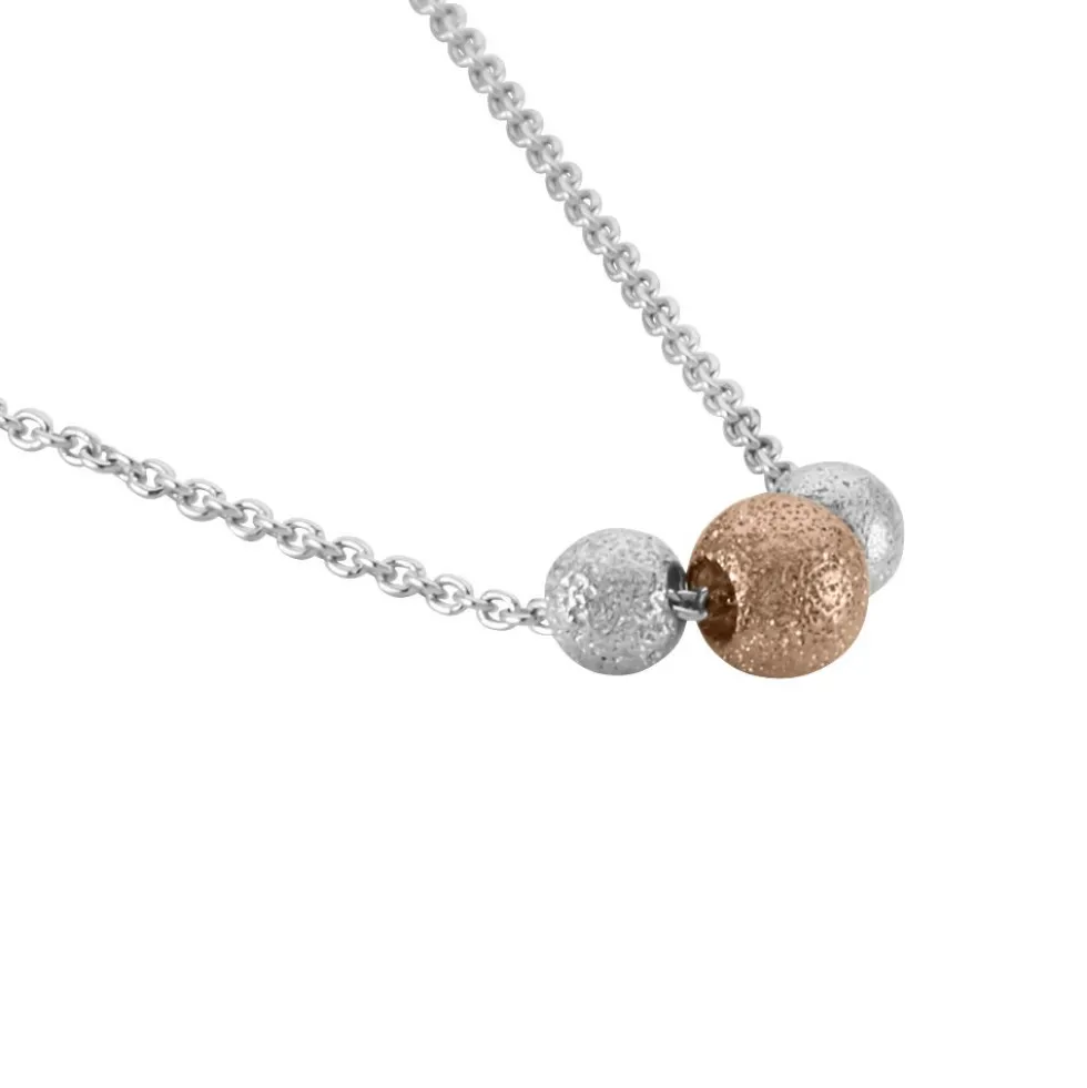 Collier Argent Blanc Bicolore Lemnos