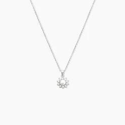 Collier Argent Blanc Cheri Perle De Culture Oxydes De Zirconium