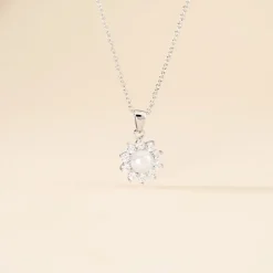 Collier Argent Blanc Cheri Perle De Culture Oxydes De Zirconium